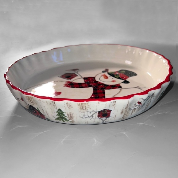 Snowman Quiche / Pie Pan - Picture 2 of 3